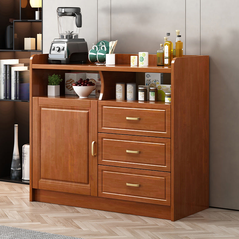 Contemporary Sideboard Rubber Wood Sideboard with Door and Drawer for Dining Room