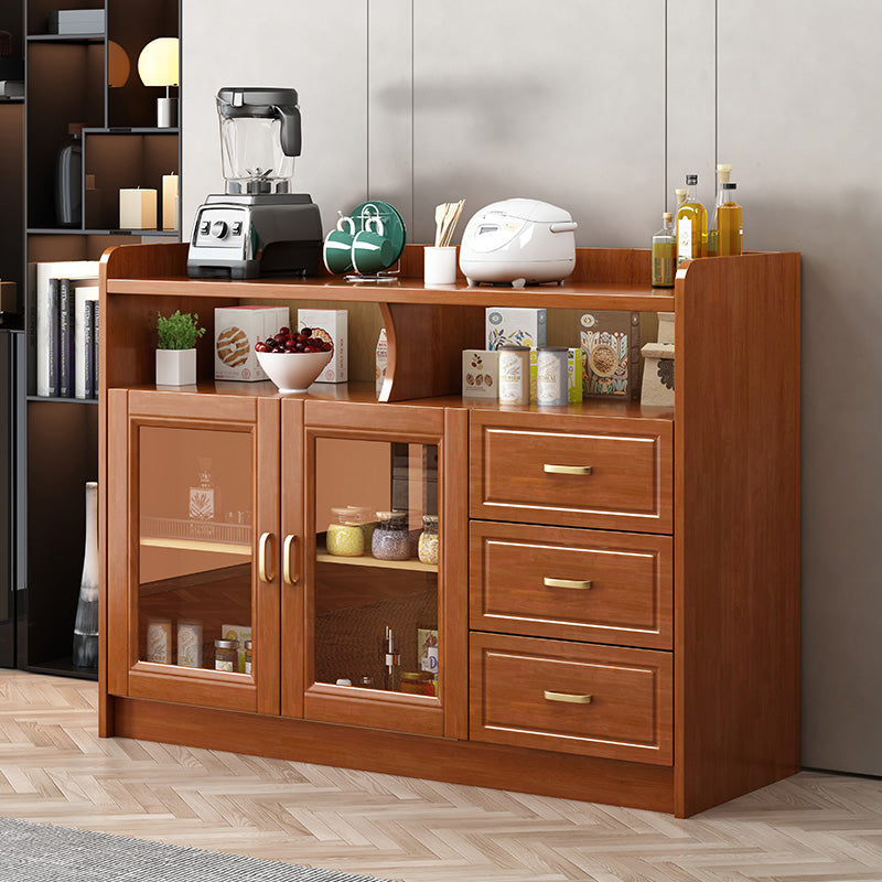 Contemporary Sideboard Rubber Wood Sideboard with Door and Drawer for Dining Room