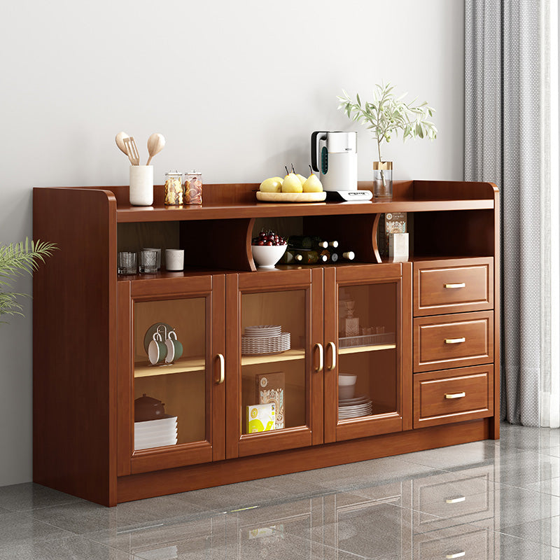 Contemporary Sideboard Rubber Wood Sideboard with Door and Drawer for Dining Room