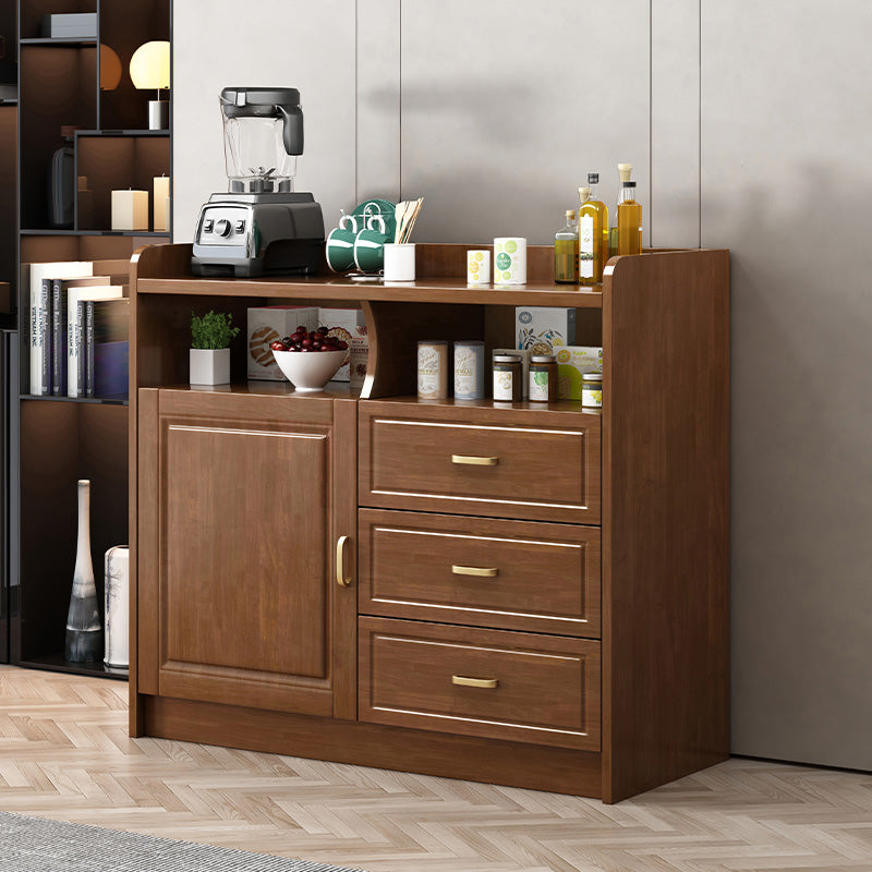 Contemporary Sideboard Rubber Wood Sideboard with Door and Drawer for Dining Room