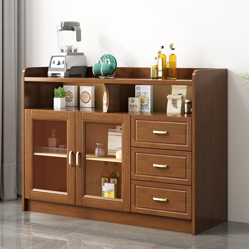 Contemporary Sideboard Rubber Wood Sideboard with Door and Drawer for Dining Room