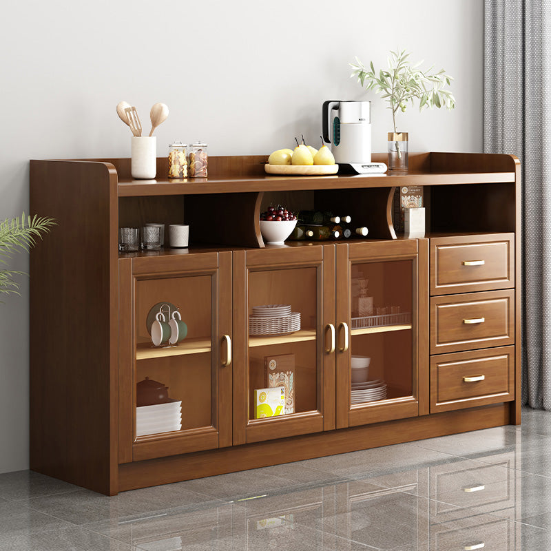 Contemporary Sideboard Rubber Wood Sideboard with Door and Drawer for Dining Room