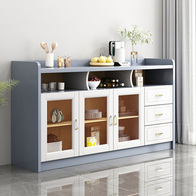 Contemporary Sideboard Rubber Wood Sideboard with Door and Drawer for Dining Room