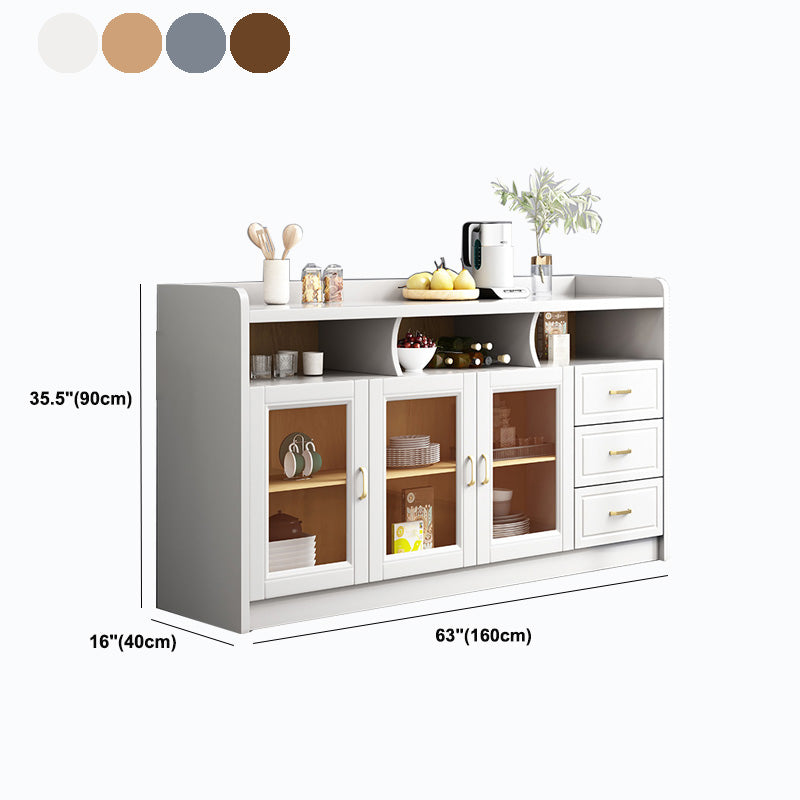 Contemporary Sideboard Rubber Wood Sideboard with Door and Drawer for Dining Room