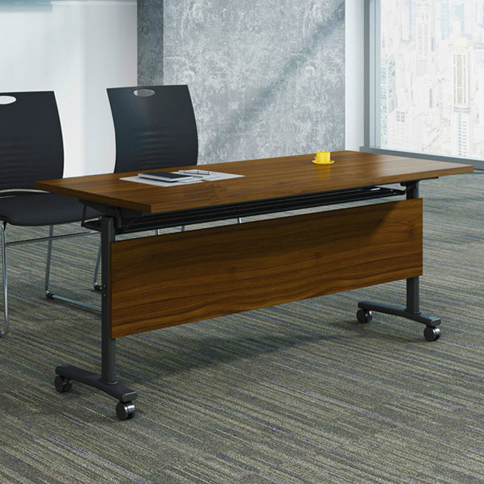 Manufactured Wood Rectangular Folding Desk Modern Office Desk with Wheels