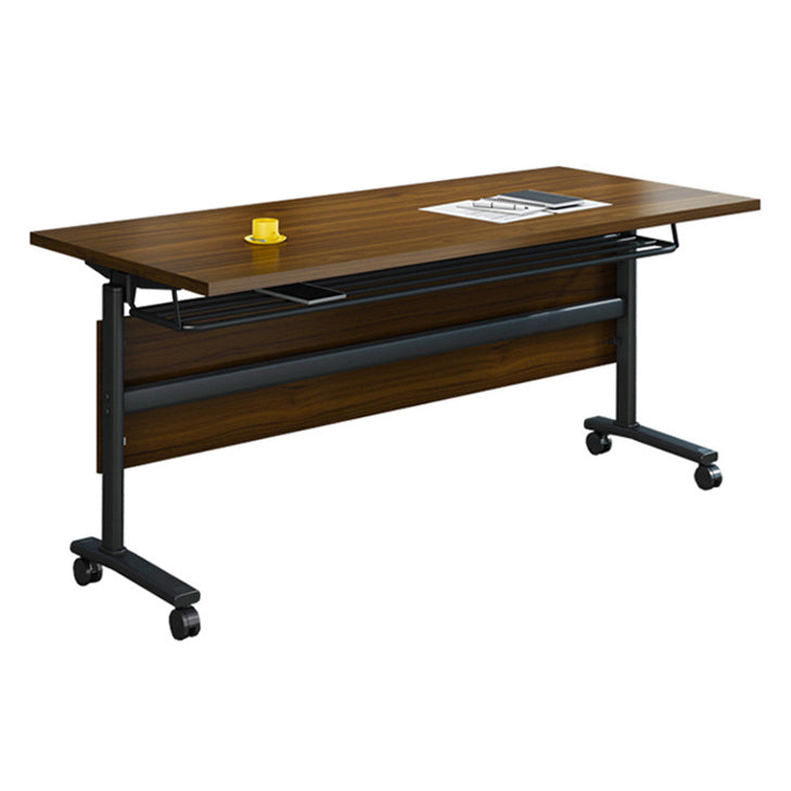 Manufactured Wood Rectangular Folding Desk Modern Office Desk with Wheels