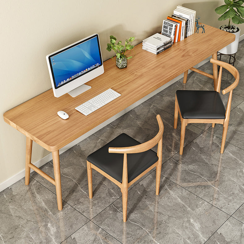 Modern Rectangular Writing Desk H-Shape Solid Wood Office Desk for Home