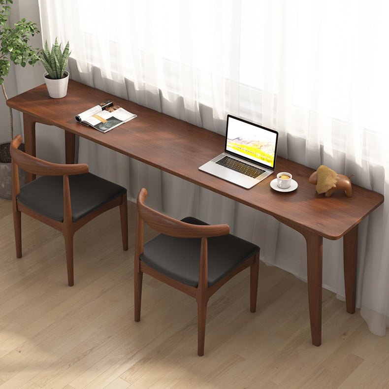 Modern Rectangular Writing Desk Solid Wood 4 Legs Office Desk for Home