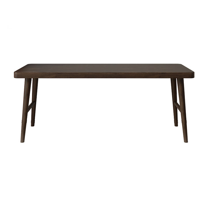 Modern Brown Writing Desk Solid Wood H-Shape Office Desk for Home