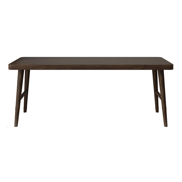 Modern Brown Writing Desk Solid Wood H-Shape Office Desk for Home