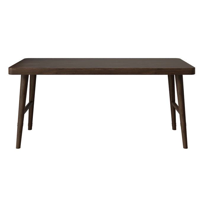 Modern Brown Writing Desk Solid Wood H-Shape Office Desk for Home