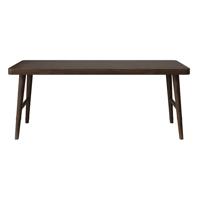 Modern Brown Writing Desk Solid Wood H-Shape Office Desk for Home