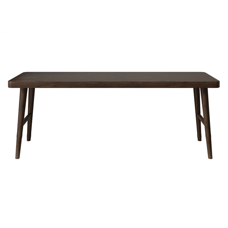 Modern Brown Writing Desk Solid Wood H-Shape Office Desk for Home