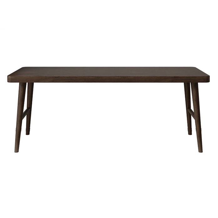 Modern Brown Writing Desk Solid Wood H-Shape Office Desk for Home