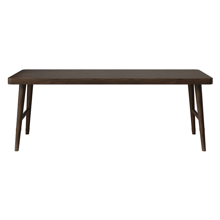 Modern Brown Writing Desk Solid Wood H-Shape Office Desk for Home