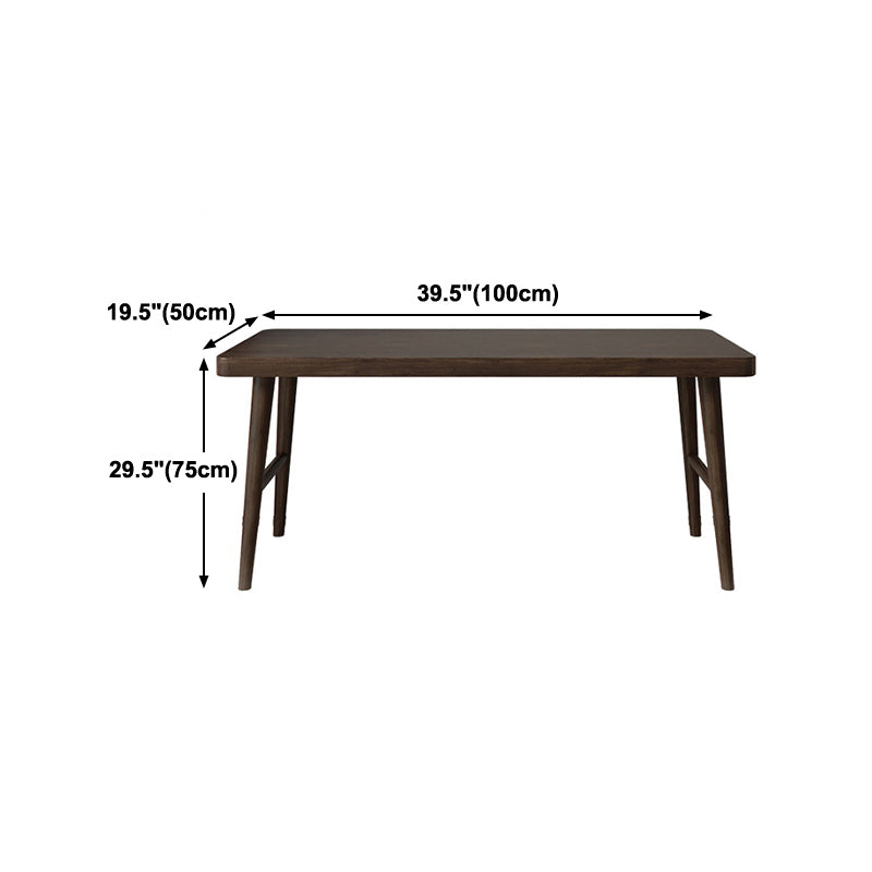 Modern Brown Writing Desk Solid Wood H-Shape Office Desk for Home