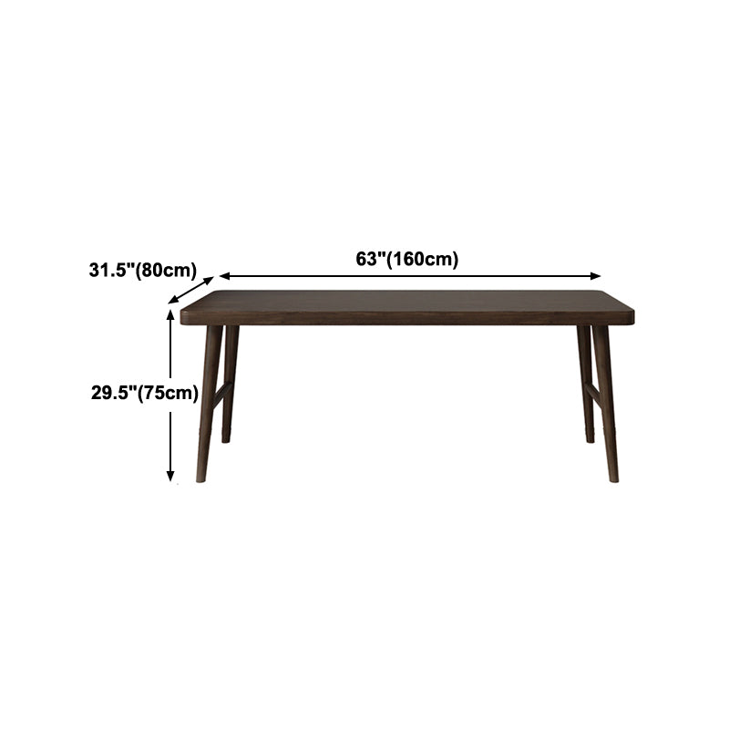 Modern Brown Writing Desk Solid Wood H-Shape Office Desk for Home