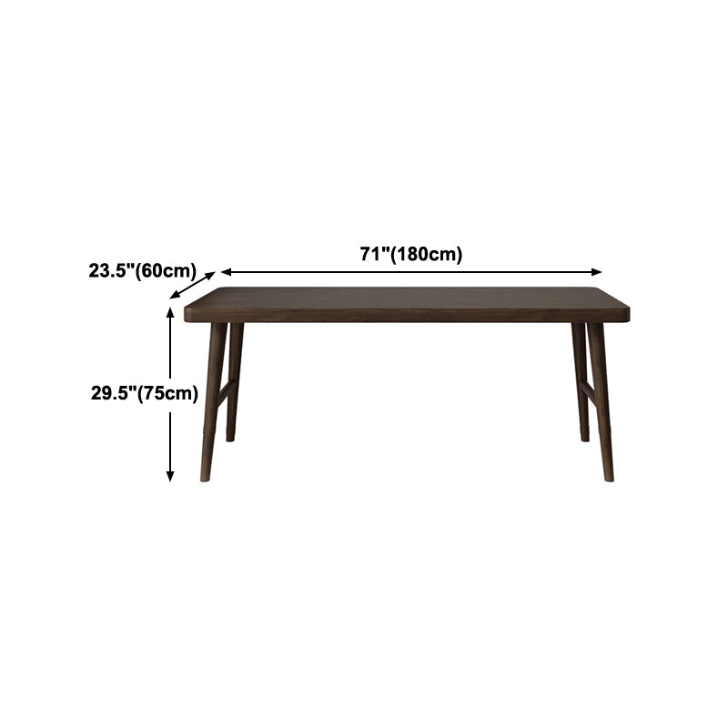 Modern Brown Writing Desk Solid Wood H-Shape Office Desk for Home