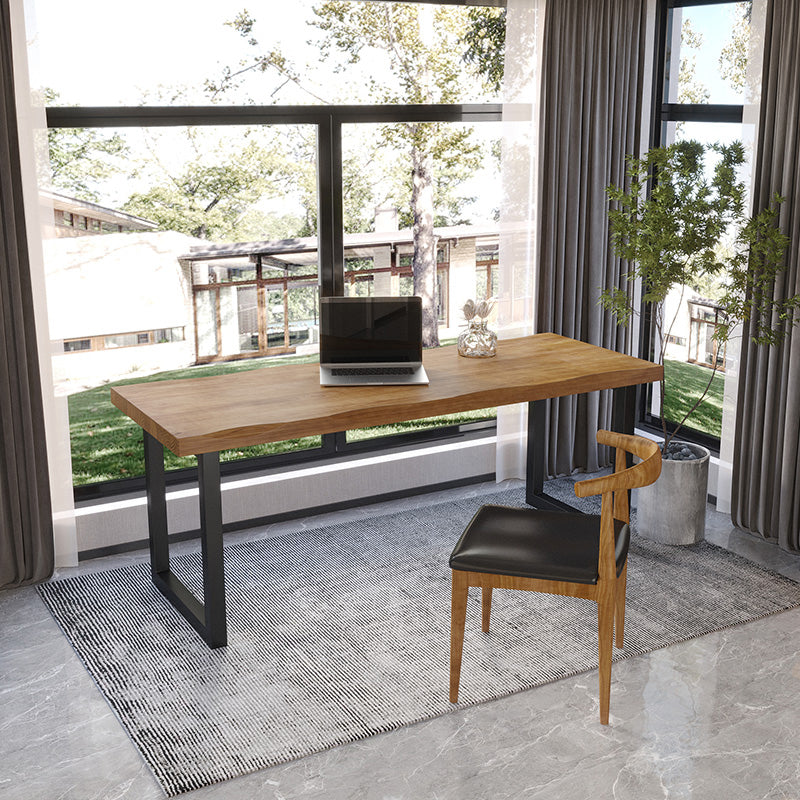 Industrial Style Writing Desk Solid Wood Office Desk with Sled Base