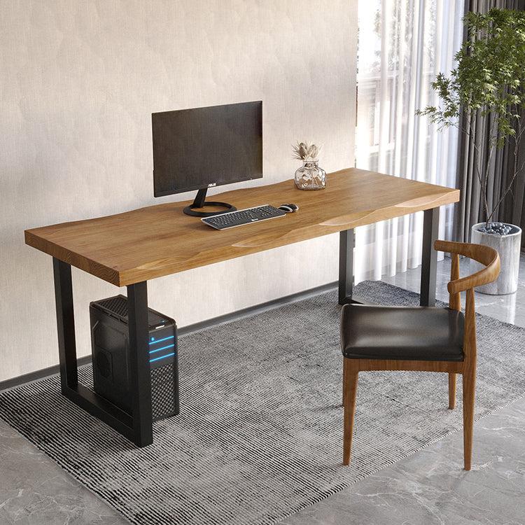 Industrial Style Writing Desk Solid Wood Office Desk with Sled Base