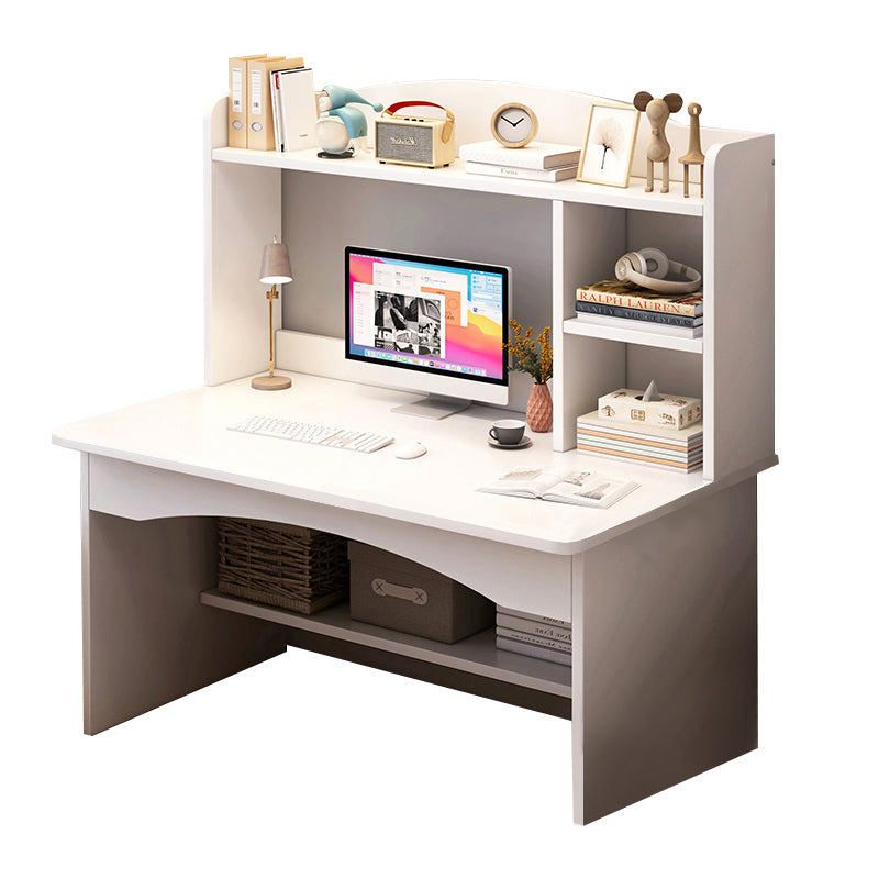 Manufactured Wood Rectangular Writing Desk Contemporary Desk with Shelf