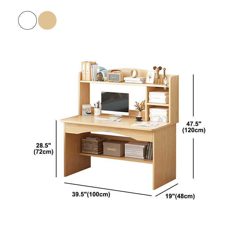 Manufactured Wood Rectangular Writing Desk Contemporary Desk with Shelf