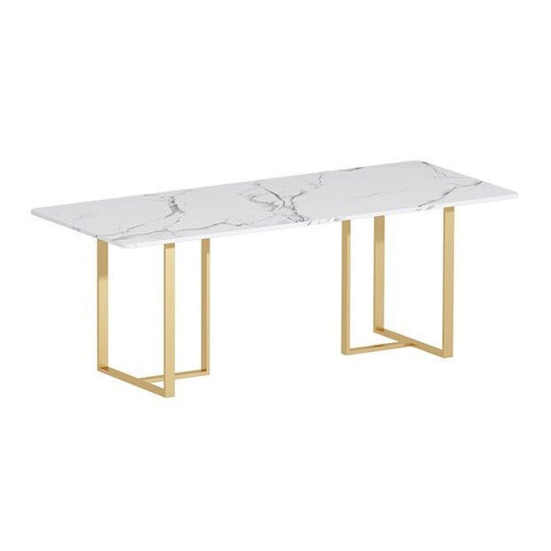 Glam Style Office Desk Artificial Marble Home and Office Meeting Table