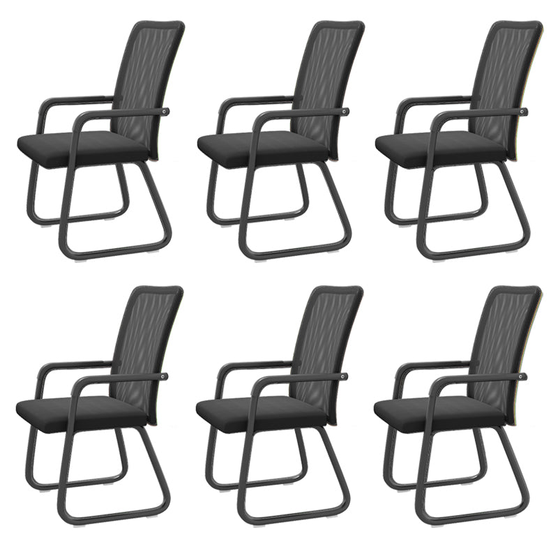 Modern Office Chair Mid Back Fixed Armrest Desk Chair in 4 Colors