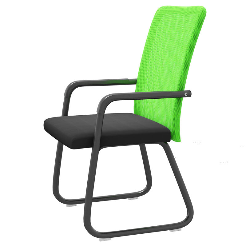 Modern Office Chair Mid Back Fixed Armrest Desk Chair in 4 Colors