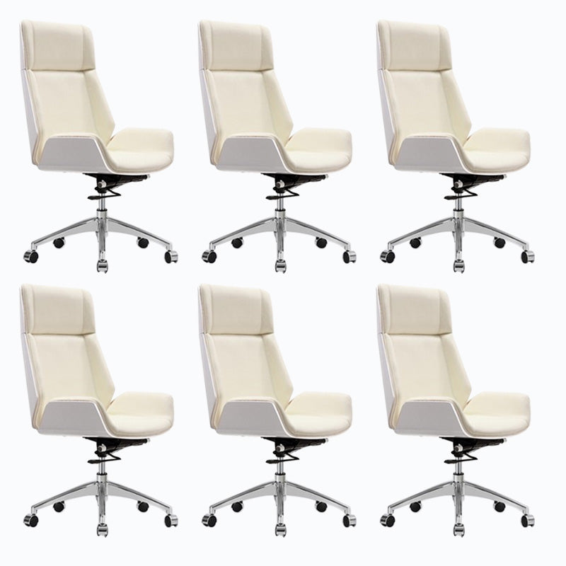 Modern Rotatable Office Chair High Back Fixed Armrest Manager Chair