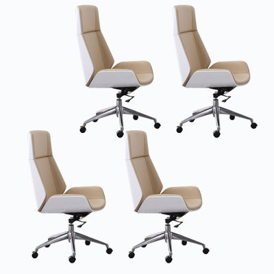 Modern Rotatable Office Chair High Back Fixed Armrest Manager Chair