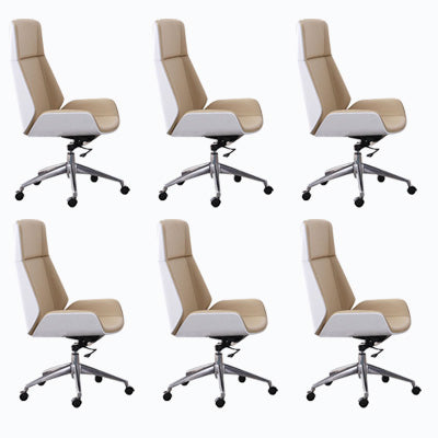 Modern Rotatable Office Chair High Back Fixed Armrest Manager Chair