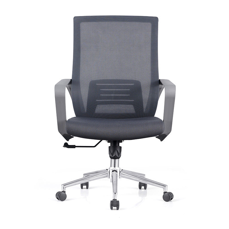 Modern Rotatable Office Chair Mid Back Fixed Armrest Task Chair with Wheels