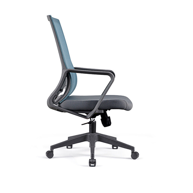 Modern Rotatable Office Chair Mid Back Fixed Armrest Task Chair with Wheels