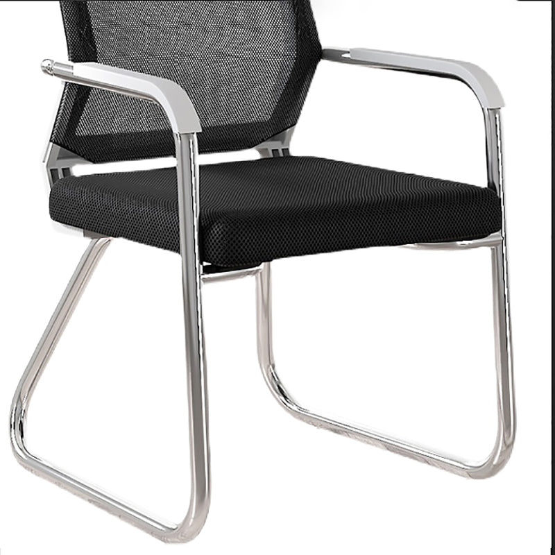 Mid Back Office Chair Fixed Armrest Mesh Desk Chair for Home Office