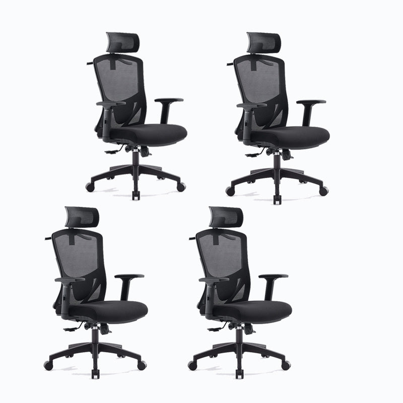 Mid Back Office Chair Rotatable Black Mesh Desk Chair with Wheels