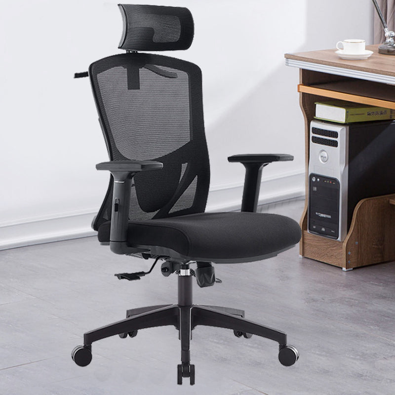 Mid Back Office Chair Rotatable Black Mesh Desk Chair with Wheels