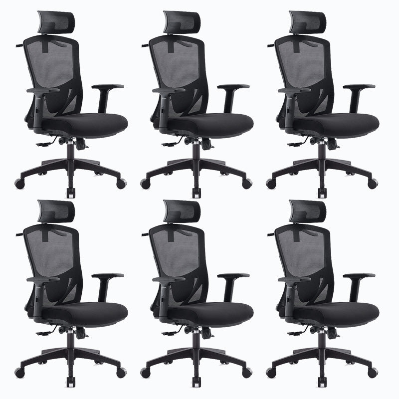 Mid Back Office Chair Rotatable Black Mesh Desk Chair with Wheels