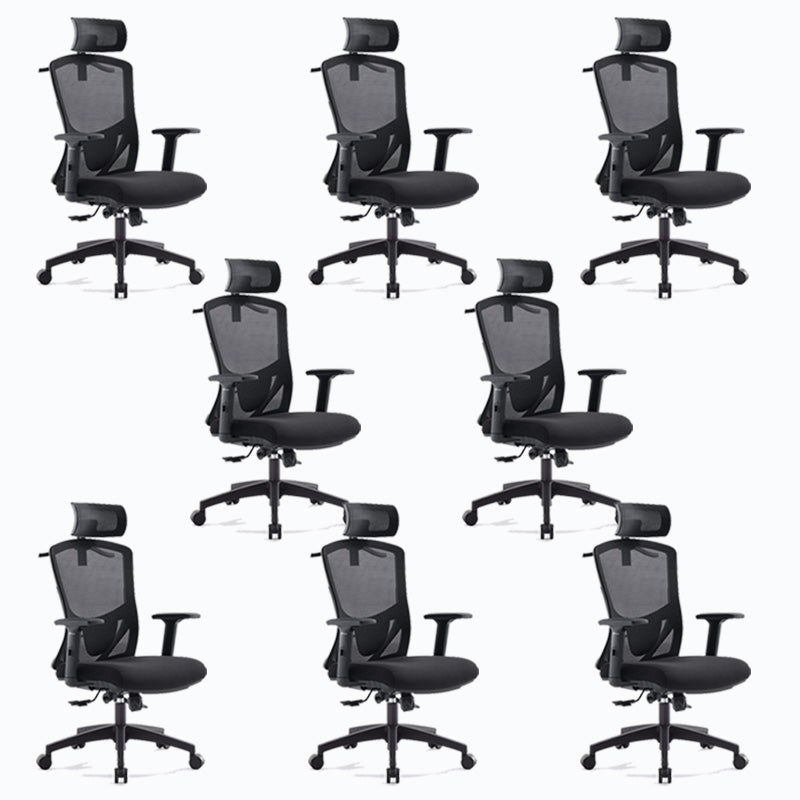 Mid Back Office Chair Rotatable Black Mesh Desk Chair with Wheels