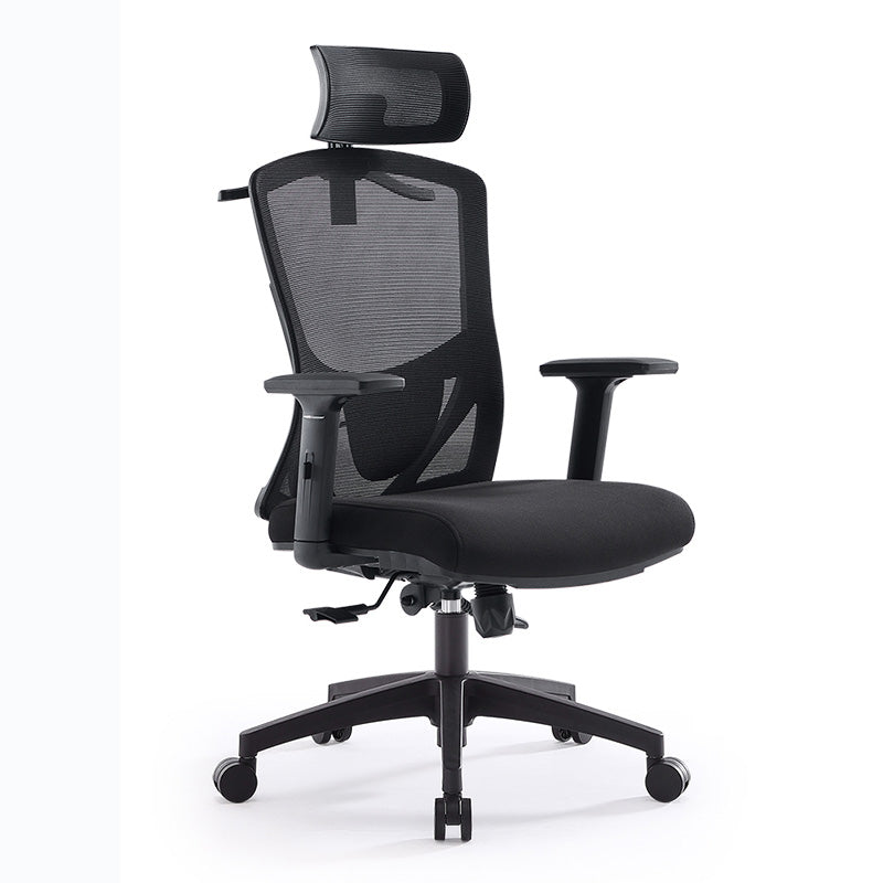 Mid Back Office Chair Rotatable Black Mesh Desk Chair with Wheels