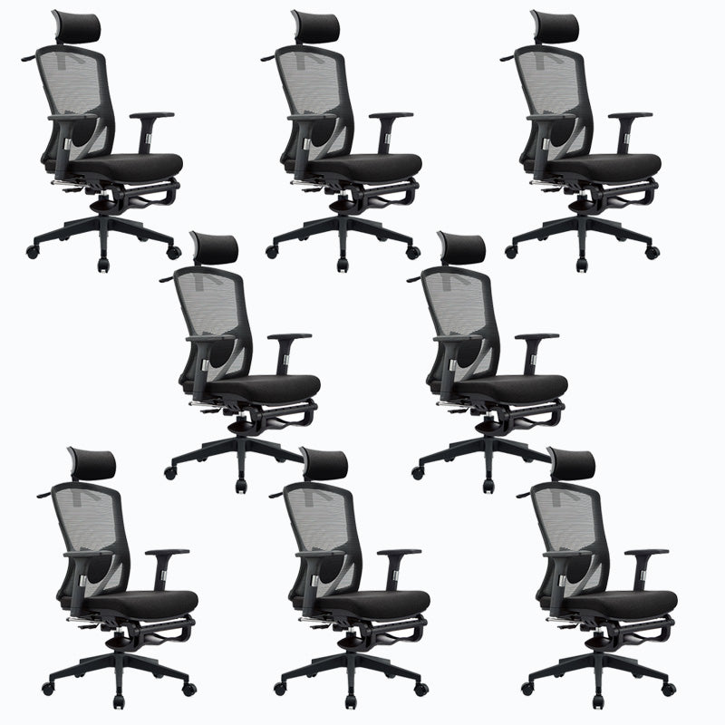 Mid Back Office Chair Rotatable Black Mesh Desk Chair with Wheels