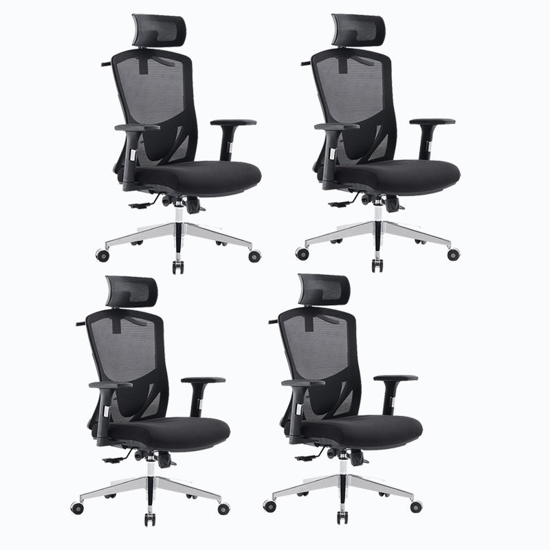 Mid Back Office Chair Rotatable Black Mesh Desk Chair with Wheels