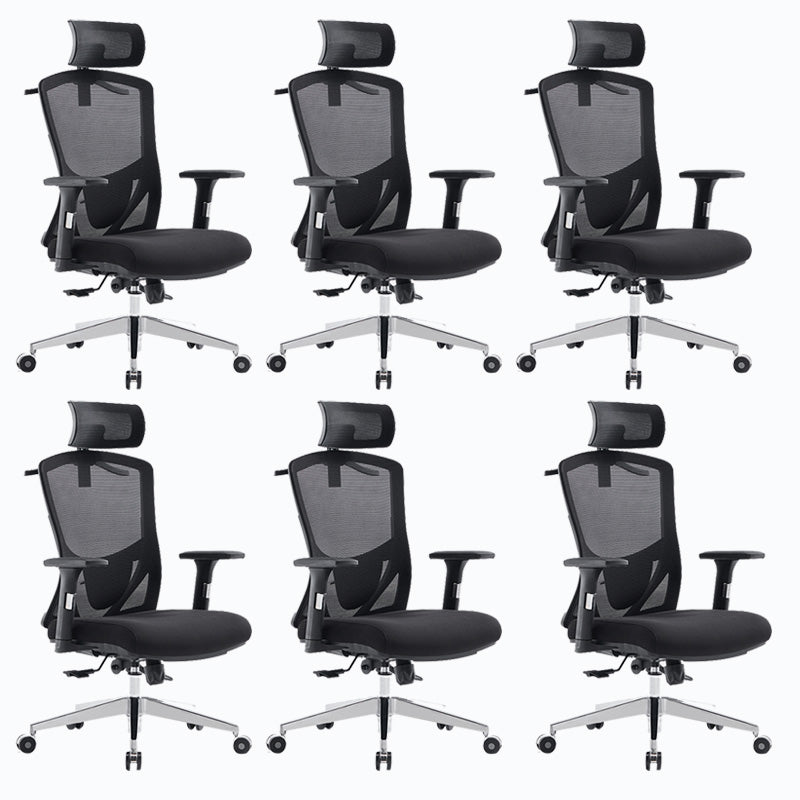 Mid Back Office Chair Rotatable Black Mesh Desk Chair with Wheels