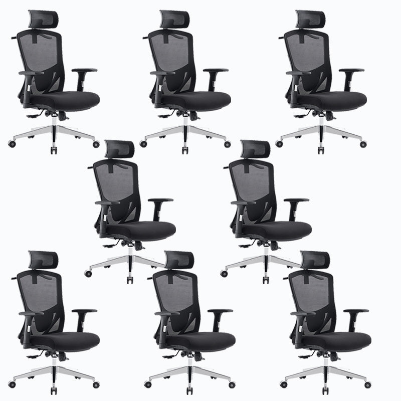 Mid Back Office Chair Rotatable Black Mesh Desk Chair with Wheels