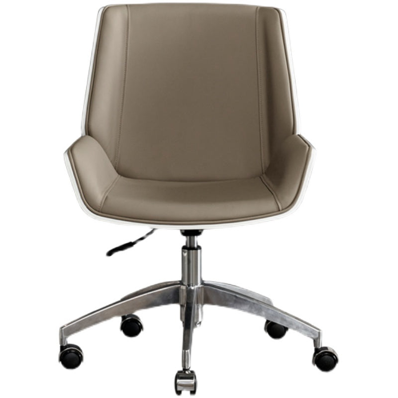 Low Back Office Chair Armless Leather Desk Chair with Wheels