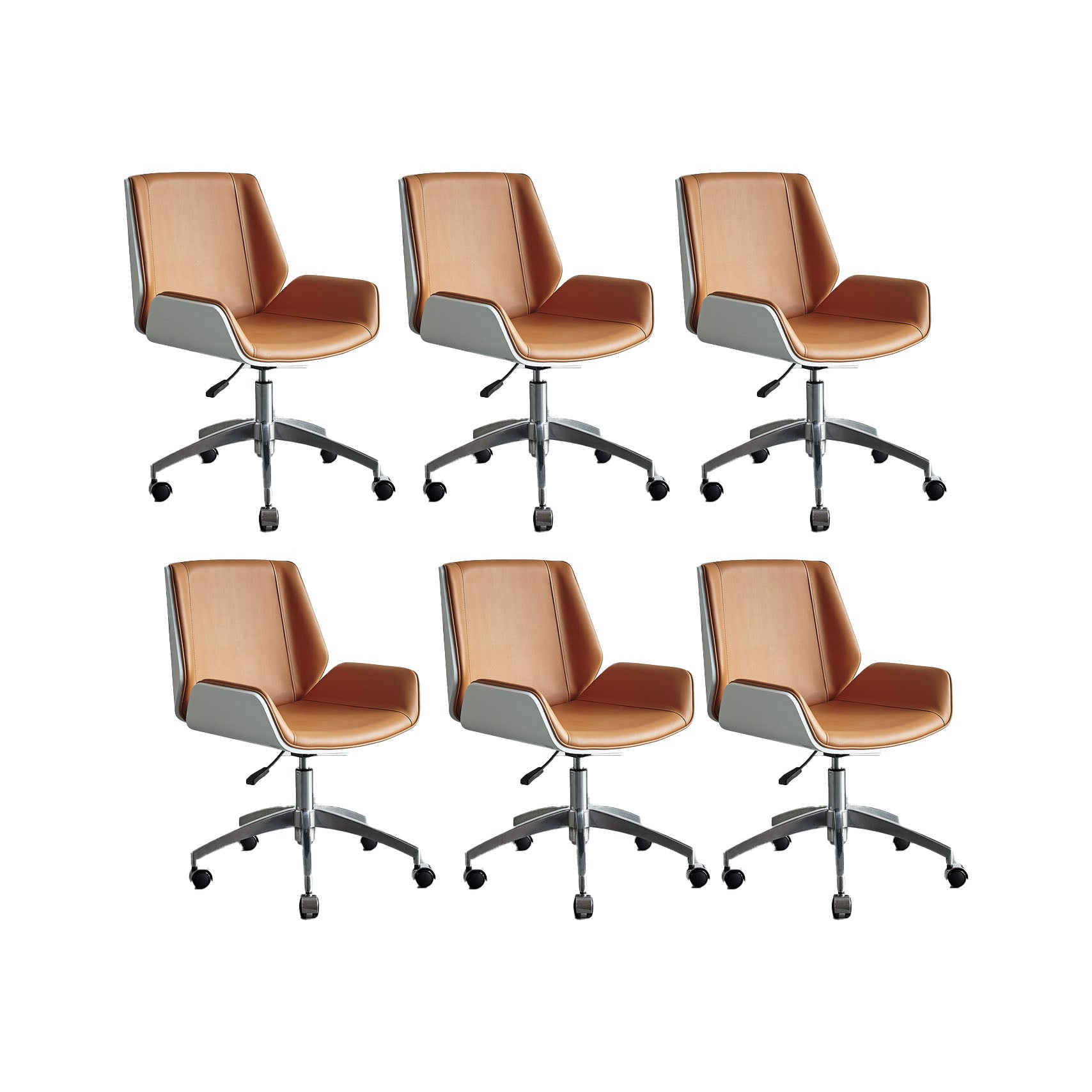 Low Back Office Chair Armless Leather Desk Chair with Wheels