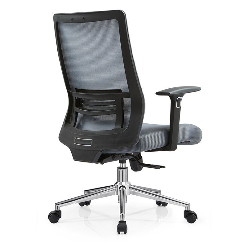 Black Mesh Office Chair Rotatable Fixed Armrest Desk Chair with Wheels