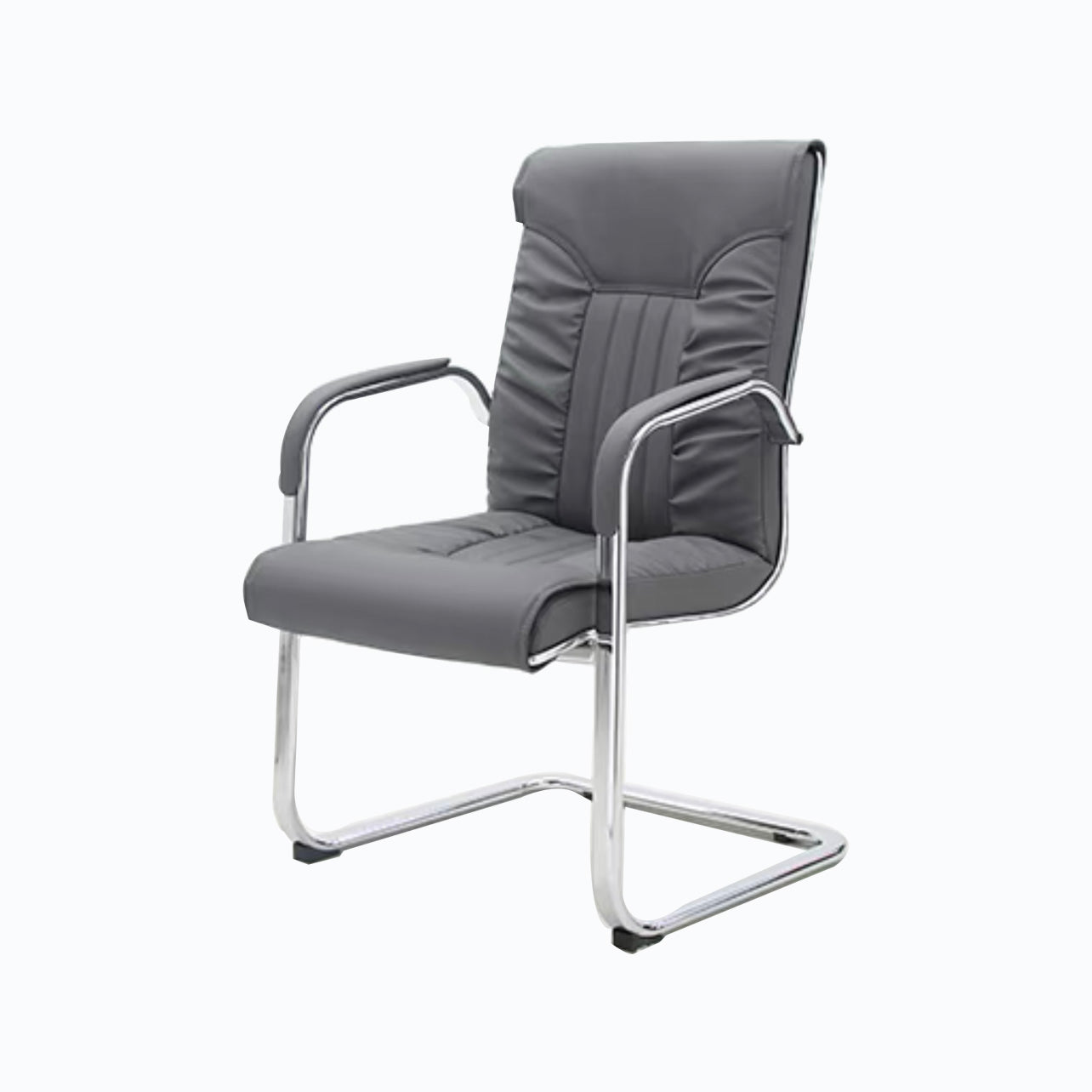 Modern Leather Office Chair Steel Fixed Armrest Desk Chair for Home Office