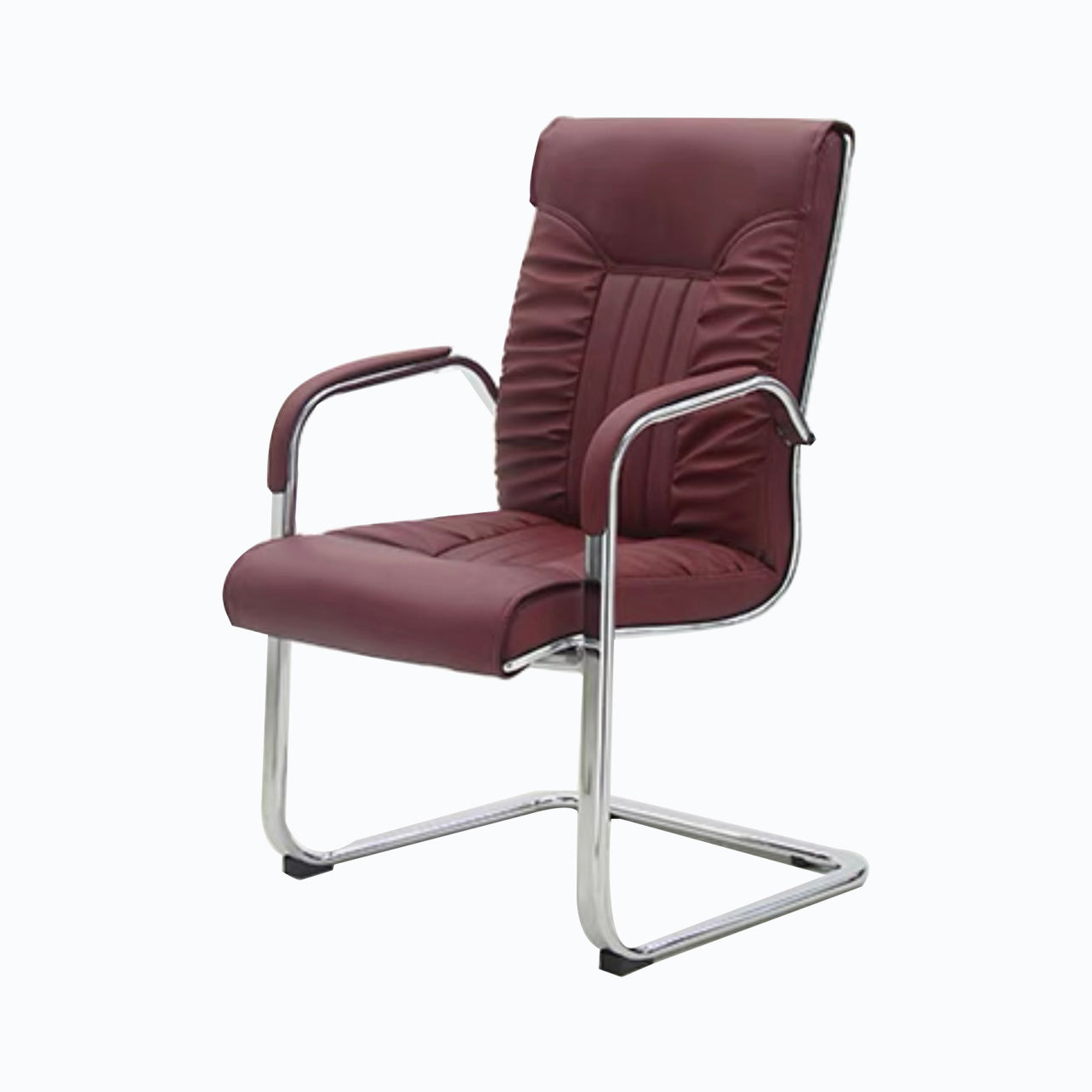 Modern Leather Office Chair Steel Fixed Armrest Desk Chair for Home Office