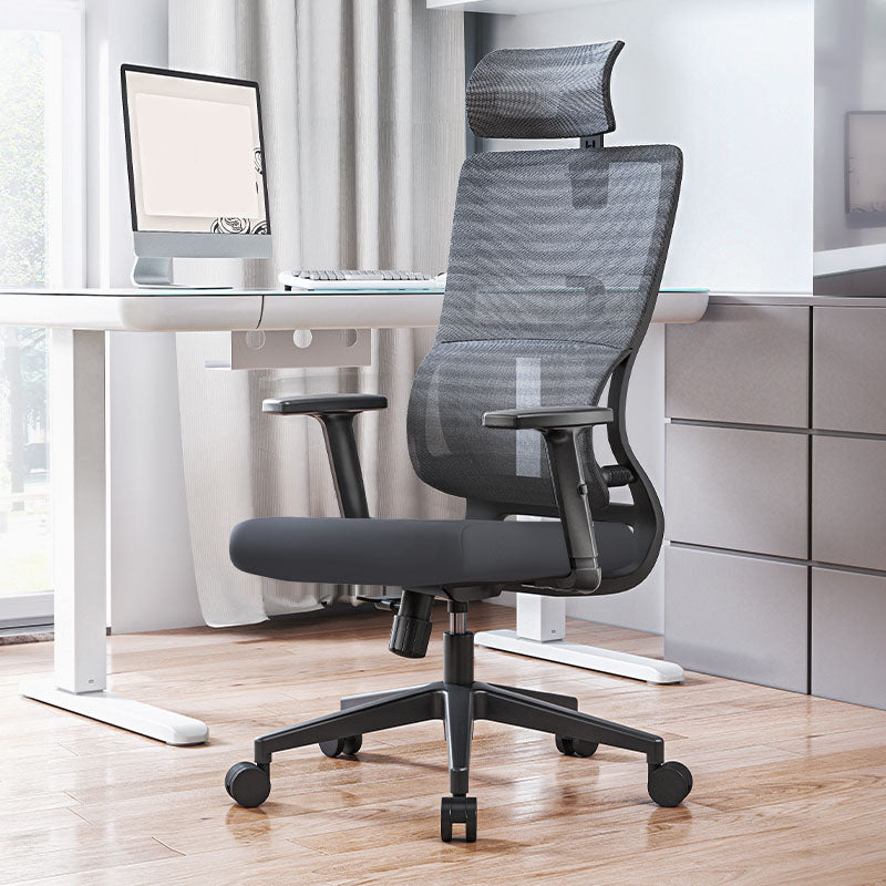 High Back Mesh Office Chair Adjustable Armrest Desk Chair with Headrest and Wheels